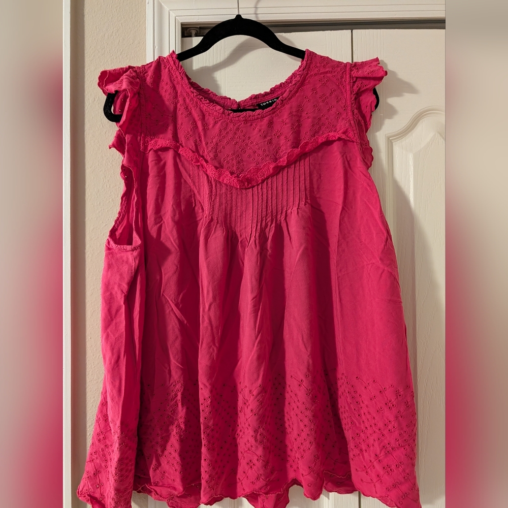 Torrid Fuchsia Sleeveless Blouse
